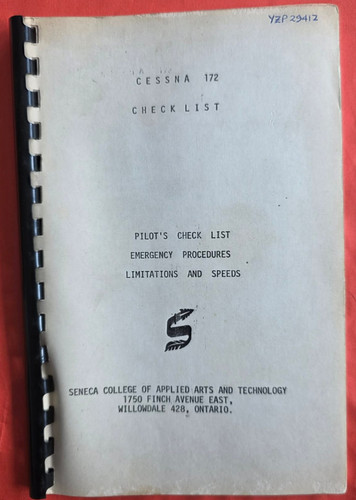 Cessna 172 check list pilot - cessna, pilot's