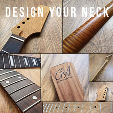Custom Guitar Neck Strat Tele -Flame Maple • Rosewood • Inlays | Guitar Anatomy®