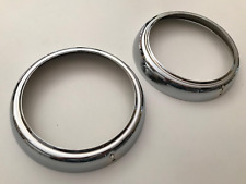 Lamp Ring Headlight 2 Pieces = Set Chrome For Mercedes W110 Fintail NEW
