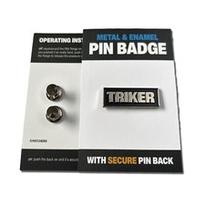 Silver Metal & Black Enamel