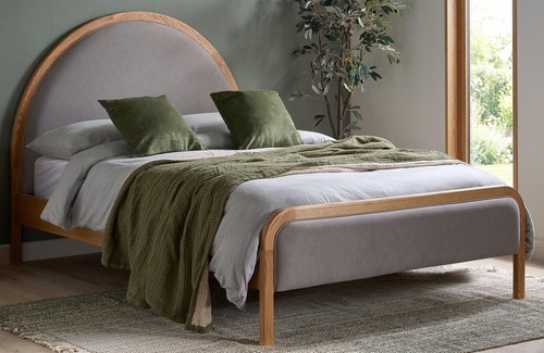 Round shape grey velour fabric - shape,
