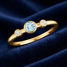 Aquamarine and Diamond Ring