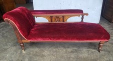 Antique victorian red chaise - antique,