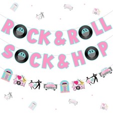 Sock Hop Rock and Roll Banner