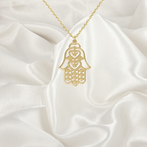 Hand hamsa necklace - hand,
