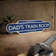 Personalised Shaped Railway Metal Train Sign. Any Name message Room railway fan
