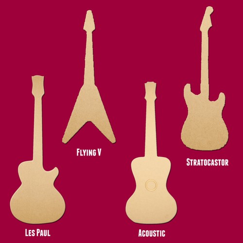 Large guitar unfinished - 36",