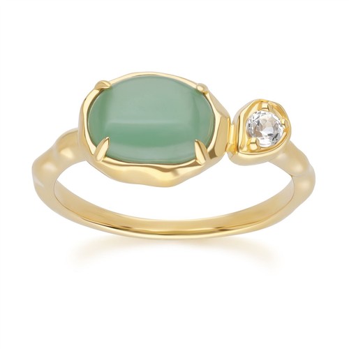 Irregular oval dyed green jade - irregular,