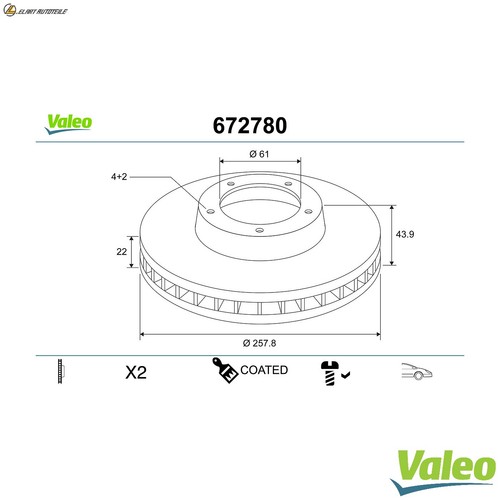 Brake discs 672780 for - 2x,