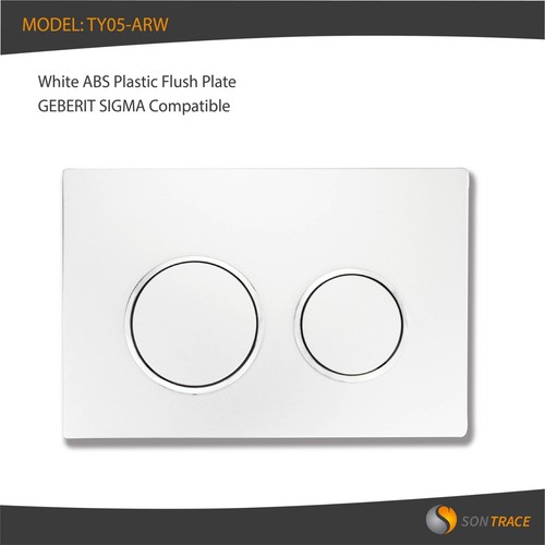 White abs flush - white, plate