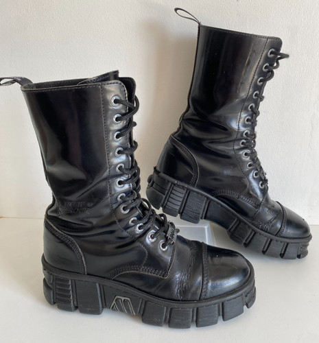 New rock black leather - rock,