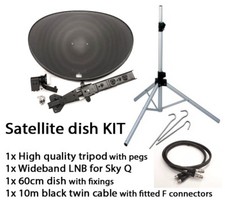 Sky Q satellite 60cm zone 1 dish LNB tripod camping caravan Touring  KIT Outdoor