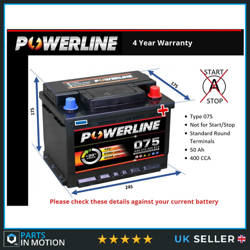 Car battery 075 - 075, powerline