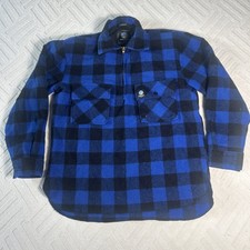 Swanndri Jacket Mens Large Blue Plaid Check Wool Full Zip Outdoor New Zealand