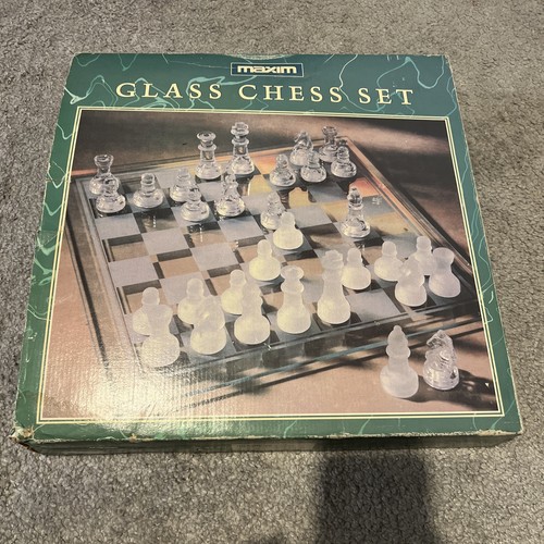 New unused glass chess - new,