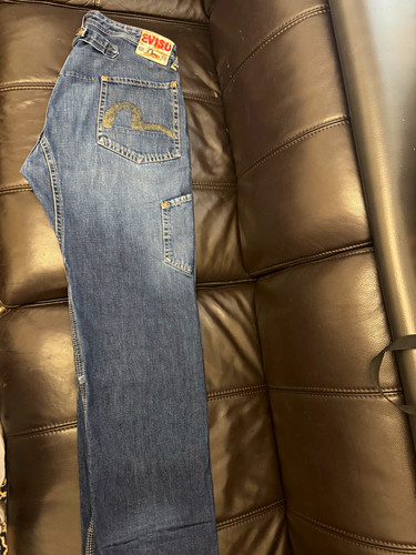 Evisu men blue denim jeans - evisu,