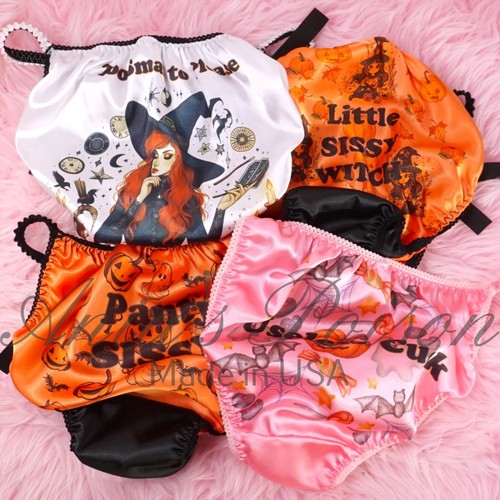 Halloween satin panties sissy - satin,