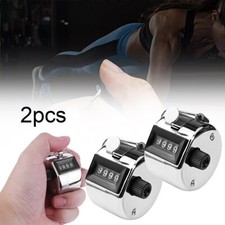 2x Mechanical Hand Tally Number Counter Click Clicker 4 Digit Counting Manual