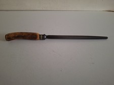 Antler/Bone Handled Sharpening Steel Vintage Antique Forged Steel 32cm