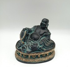 Vintage Faux Bronze Reclining Budah