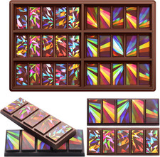 Holographic Chocolate Molds Resin Silicone Chocolate Bar Deep Thick Molds for Re