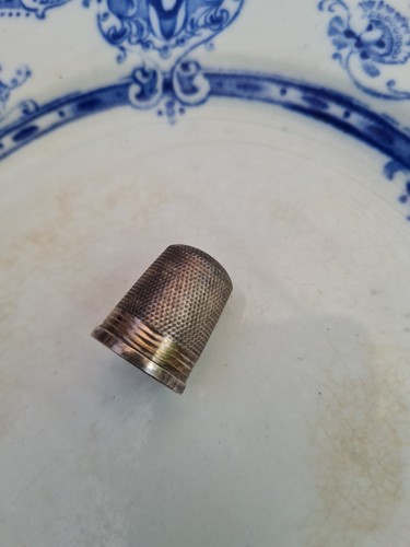Antique serling silver thimble - antique,