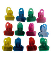 12 x Magnetic Multi Use Clips Fridge Magnets Large Bulldog Clips Notes Memos