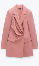 ZARA Pink Draped Blazer Dress
