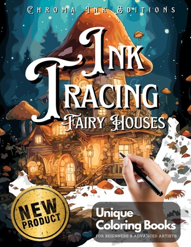 Ink tracing fairy houses - tracing,