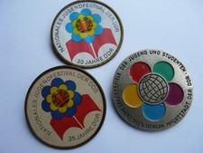 3 Large East German Badges -
