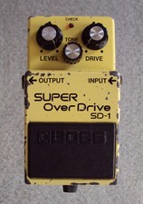 1983 Boss SD-1 Super OverDrive Pedal ~ Black label ~ MADE IN JAPAN