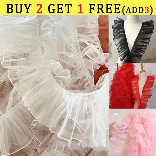 Organza pleated ruffle lace - organza,