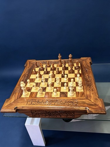 Handmade wooden chess table - wooden, 21