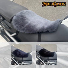 Motorbike Motorcycle Sheepskin Seat Cushion Pad Cover Security Straps Touring