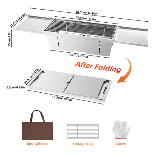 Folding bbq grill charcoal - grill,