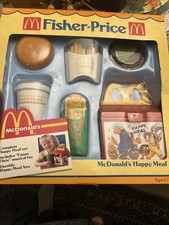 Vtg Fisher Price Fun With Food 1989 McDonalds Happy Meal Cup Hamburger++ In Box