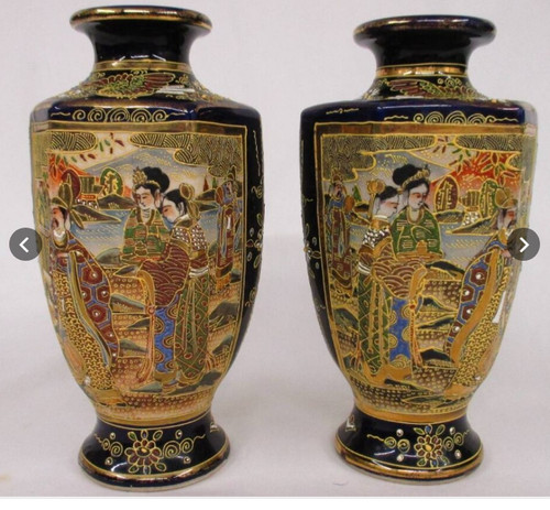 Antiquejapanese satsuma vases - antiquejapanese,
