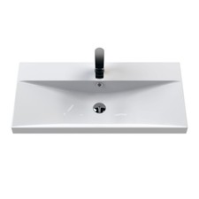 Nuie 800mm Thin Edged Wash Basin 1 Tap Hole Ceramic Bathroom Furniture Sink