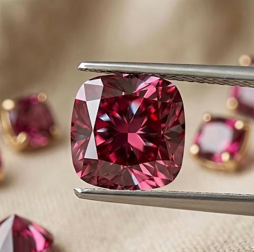 Cushion cut fancy pink - 5,