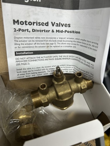 Drayton motorised valve brass - valve,