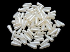 White Teardrops  Acrylic Faux Pearl Drop Beads Jewellery Beading Kids Craft UK