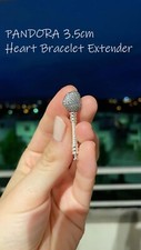 PANDORA Crystal Heart Bracelet Extender Sterling Silver 925 Length 3.5cm