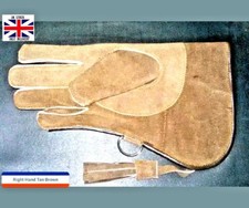 Falconry Right Hand Glove Suede 2 Layer 12" Long Large Standard Size (Tan Brown)
