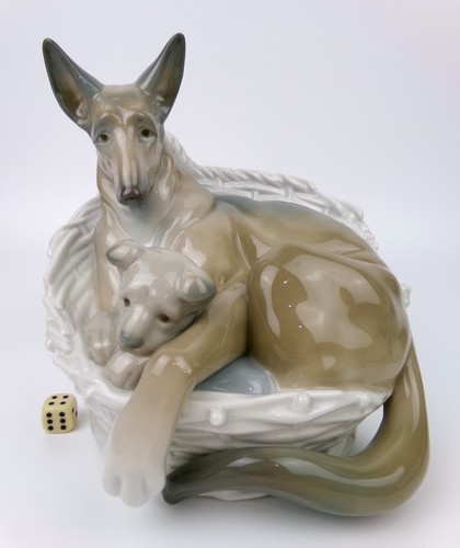 Lladro german shepherd with - german,