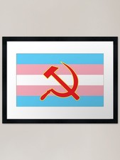 Communist Trans Flag v2 Framed