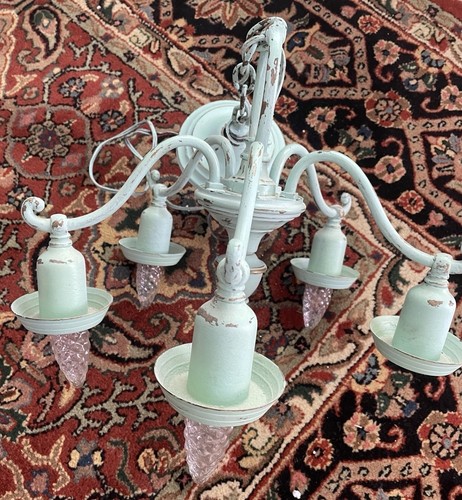 Metal tole brass chandelier - brass?,