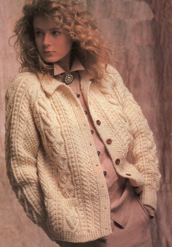Ladies aran cardigan - cardigan, knitting