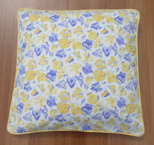 Vtg Handmade Laura Ashley Confetti 18" Cushion Cover Sapphire/Cowslip & Cushion
