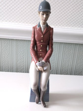 LLADRO Female Equestrian Figurine No Riding Crop + Minor Damage Spain 1985