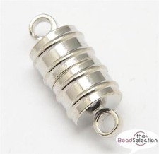 5 LARGE MAGNETIC CLASPS 20mm VERY STRONG SILVER PLATED AF1 